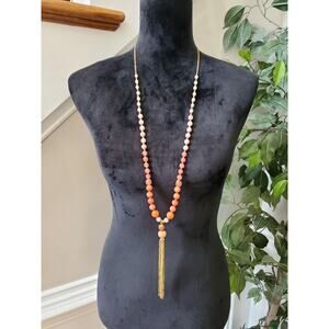 Stony Women's Pink Ball & Beaded Pearl Chunky Fashion Jewelry Long Necklace